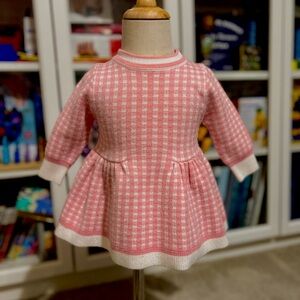 Pink Checkered Kids Dress